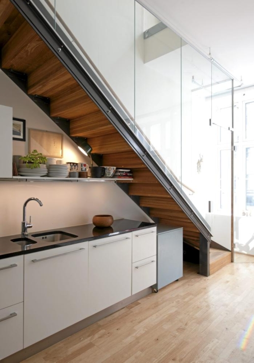 kitchen under stairs