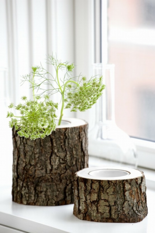 tree trunk vase