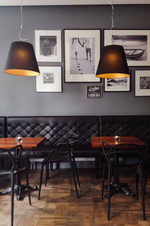 black furniture in restaurant