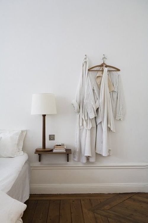 minimalistic shelf in bedroom
