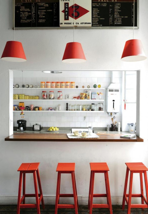 red accents interior