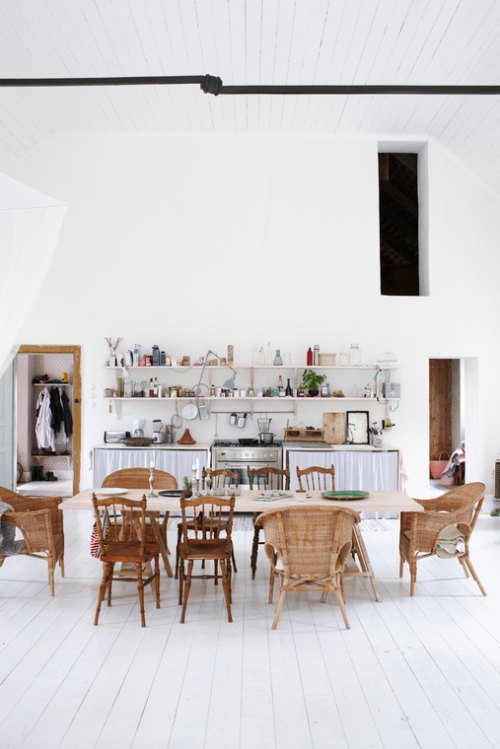 white floor