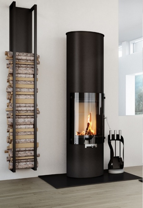 modern fireplace