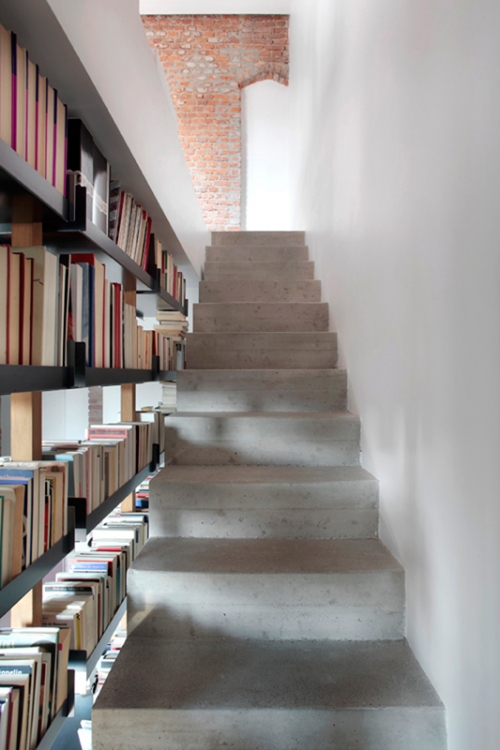 books along stairs