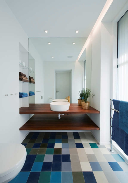 blue bathroom