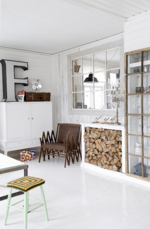 white floor