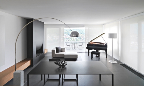 Contemporary interior with piano