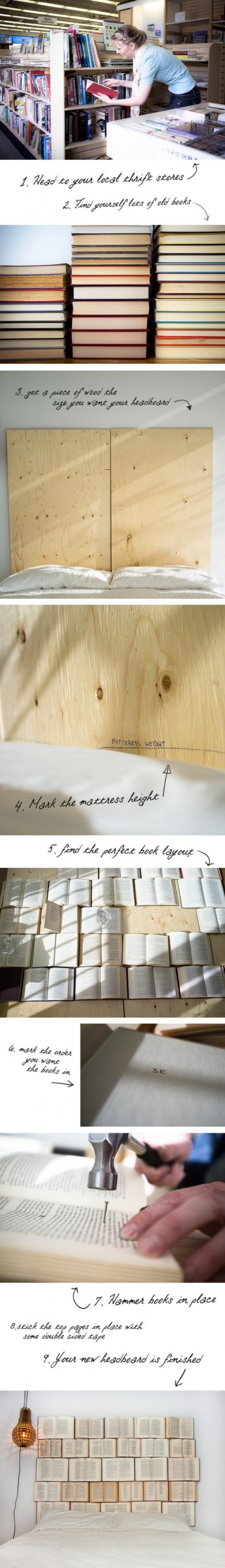 headboard from books