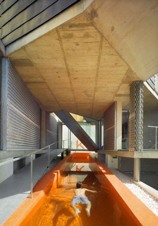 orange swimming pool