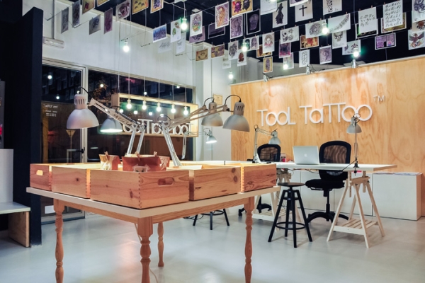 tattoo studijos interjeras