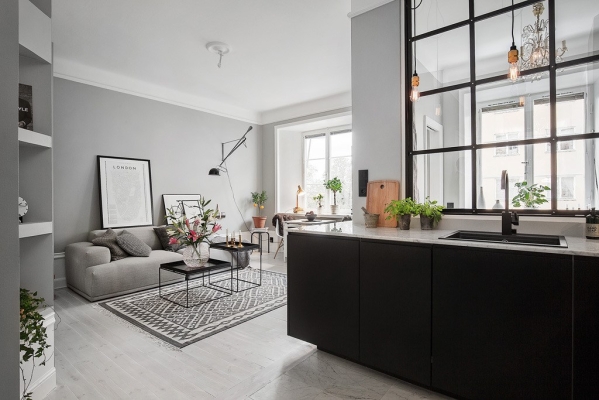 grey scandinavian interior