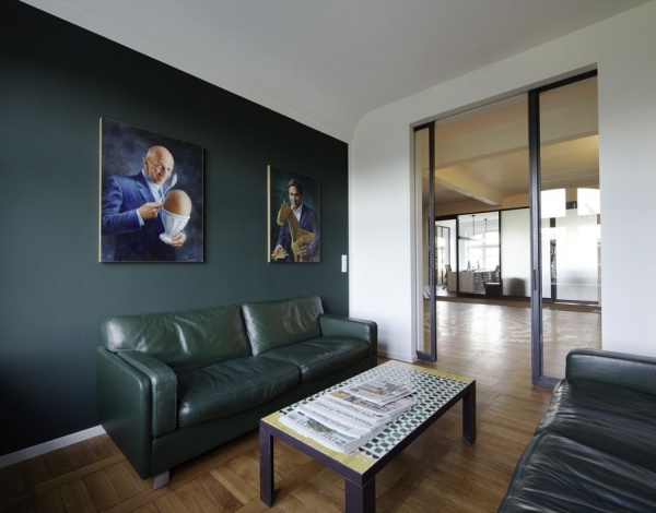 dark green walls