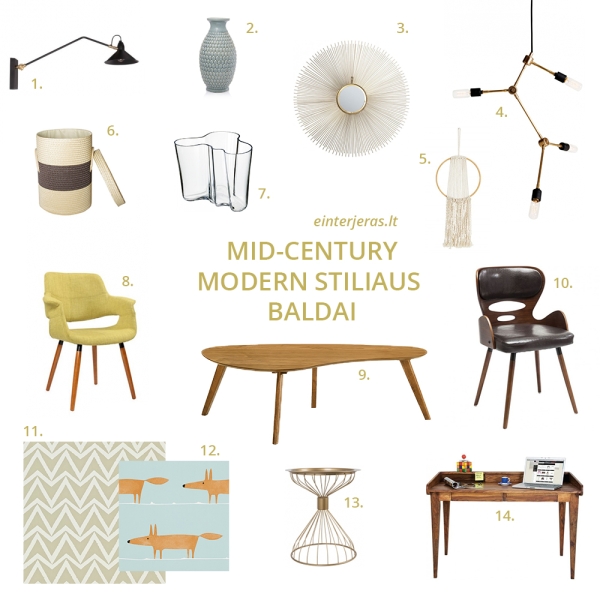 mid century modern baldai lietuvoje
