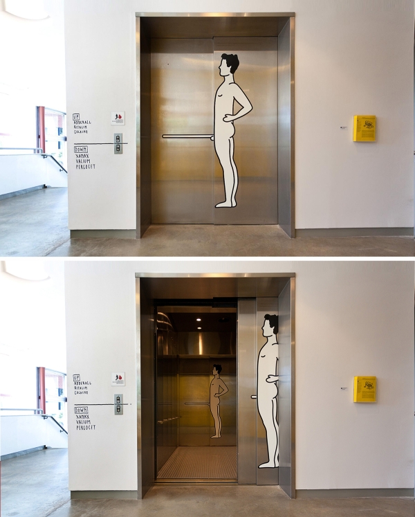art on the elevator