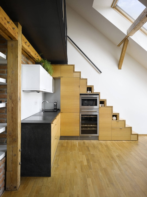 kitchen under stairs