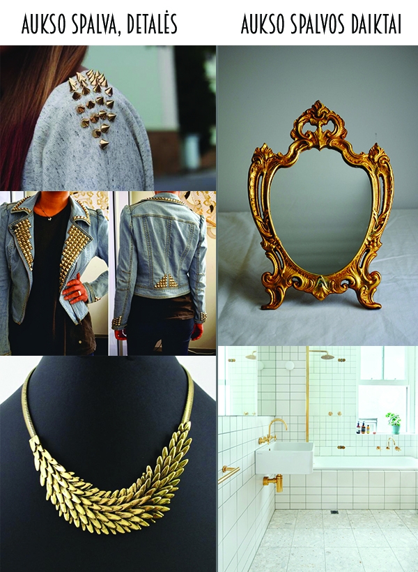 aukso spalva mood board