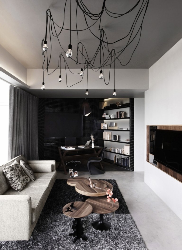 modern living room and working zone