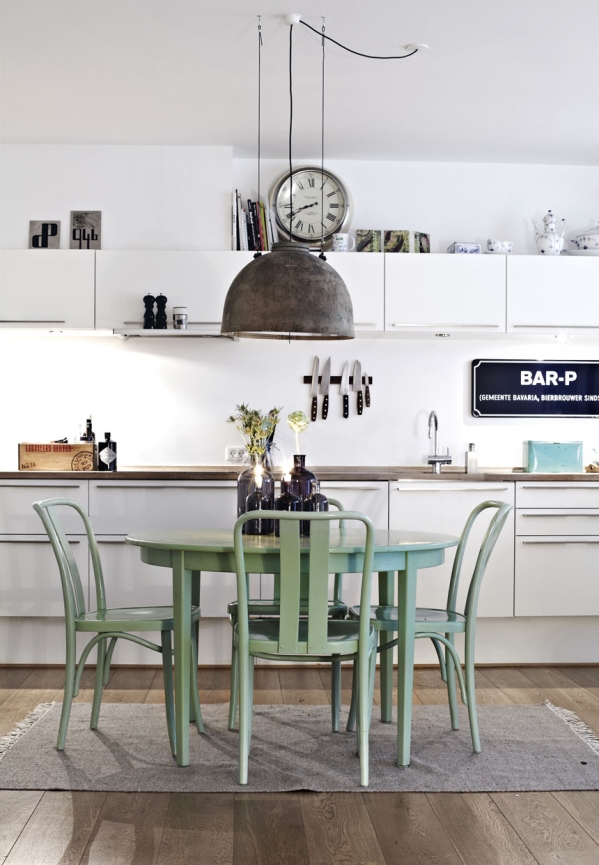 green chairs