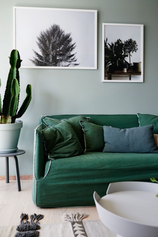 green sofa