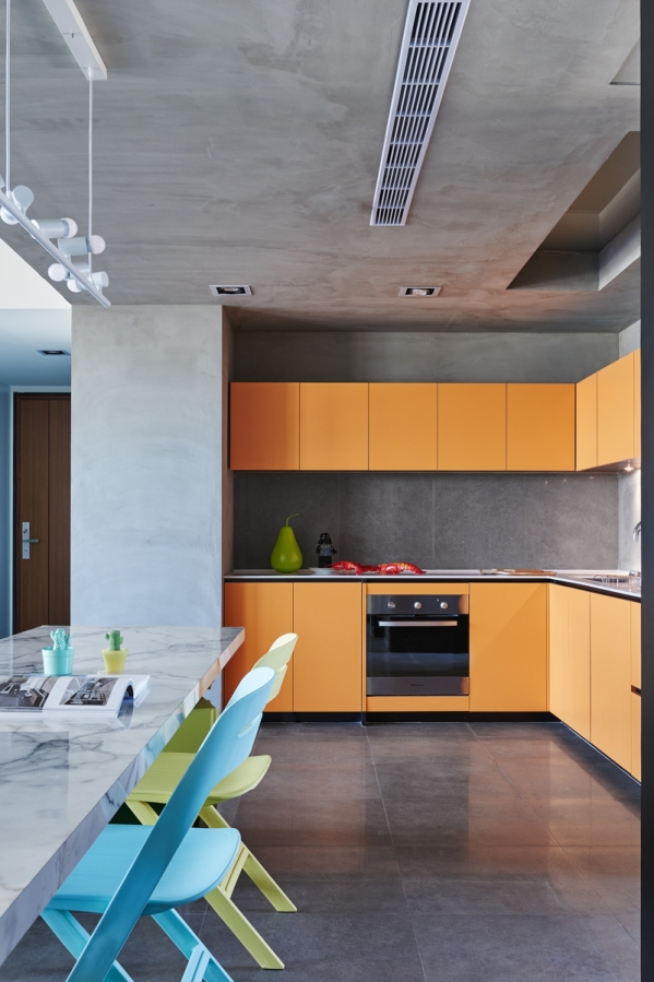 orange kitchen