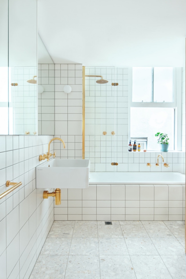 gold in bathroom