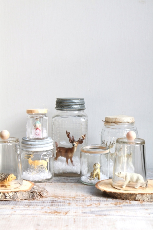 christmas decorations in jar
