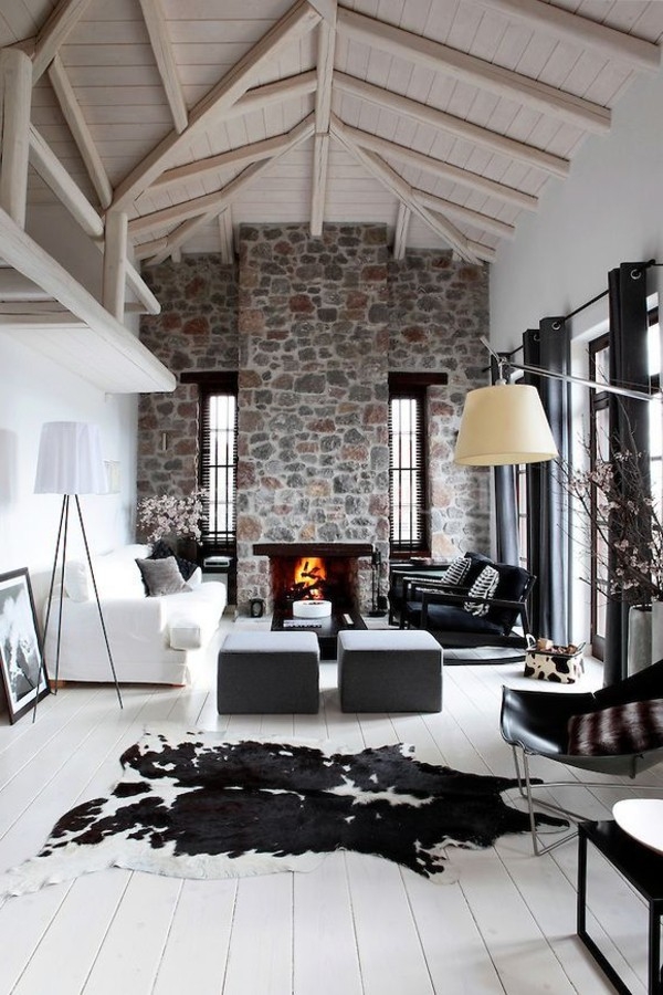 black cowhide carpet