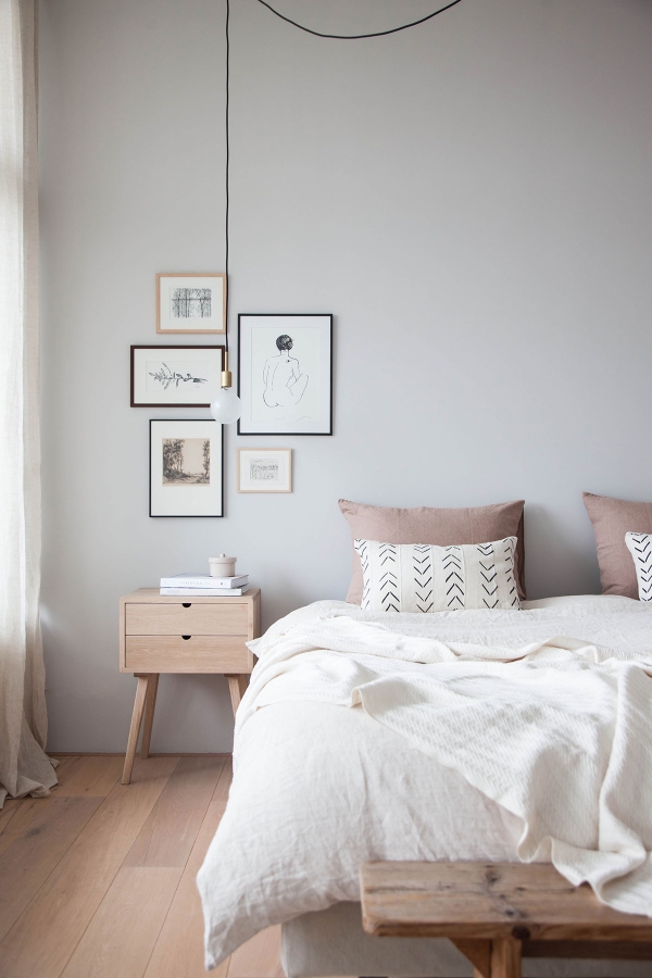 grey walls in bedroom