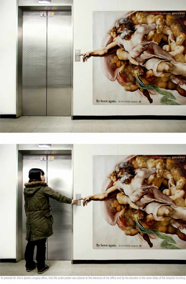 reklamos ant lifto