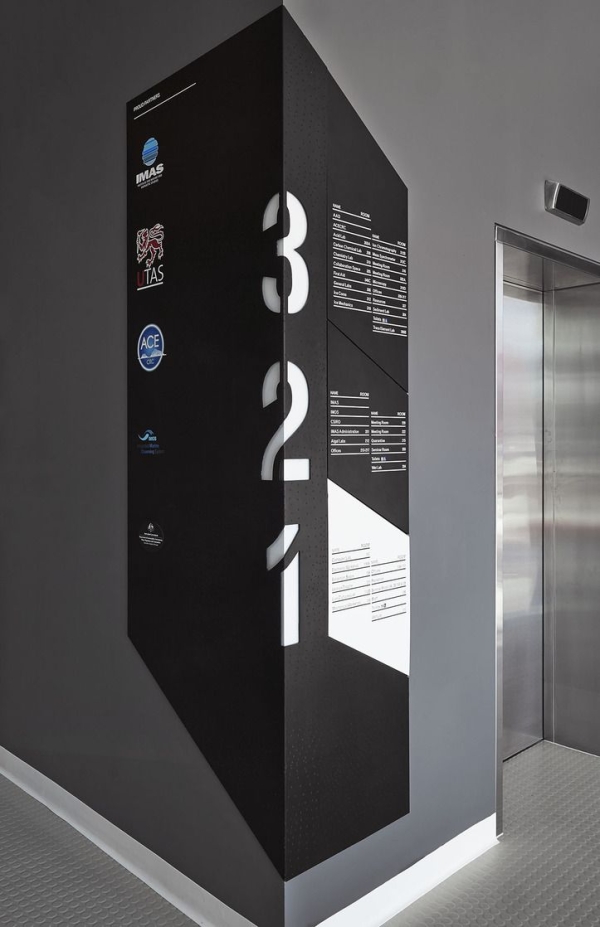 signs near the elevator