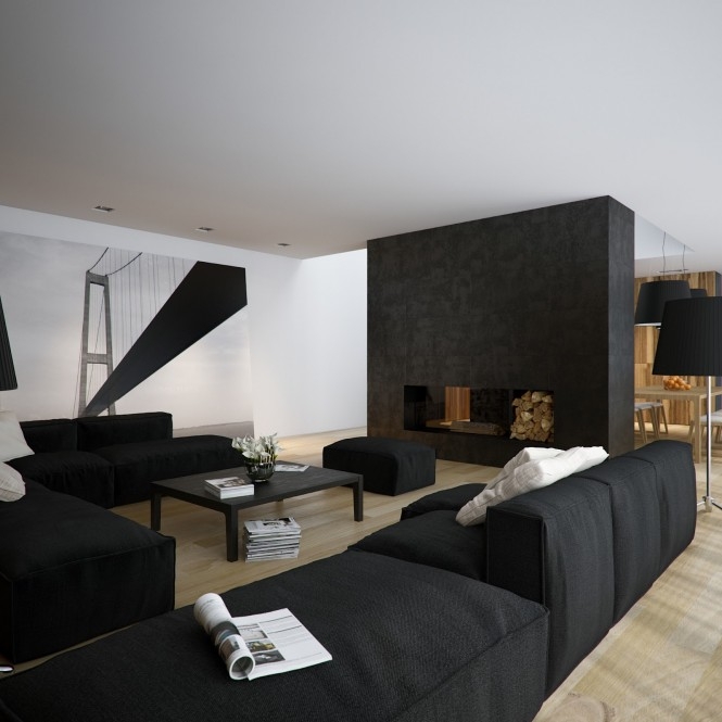 black living room