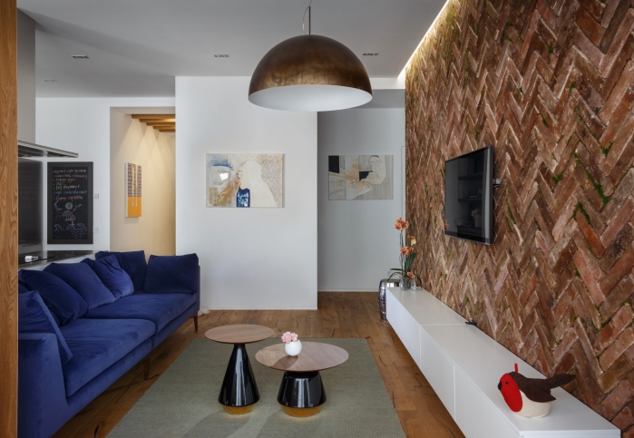 brick wall in living room