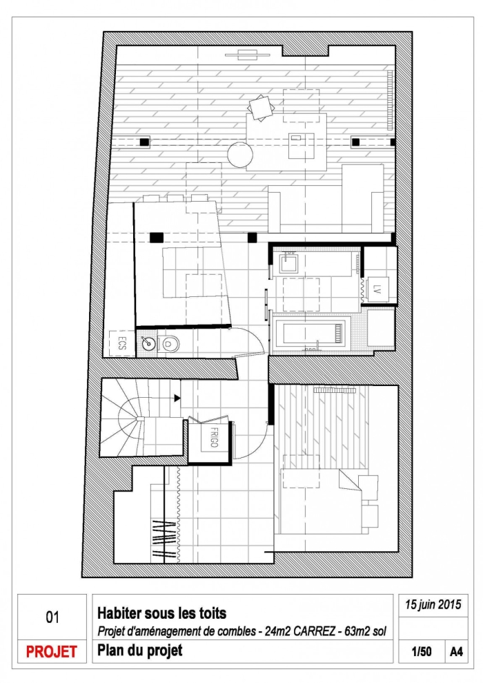 mansardos renovacija planas