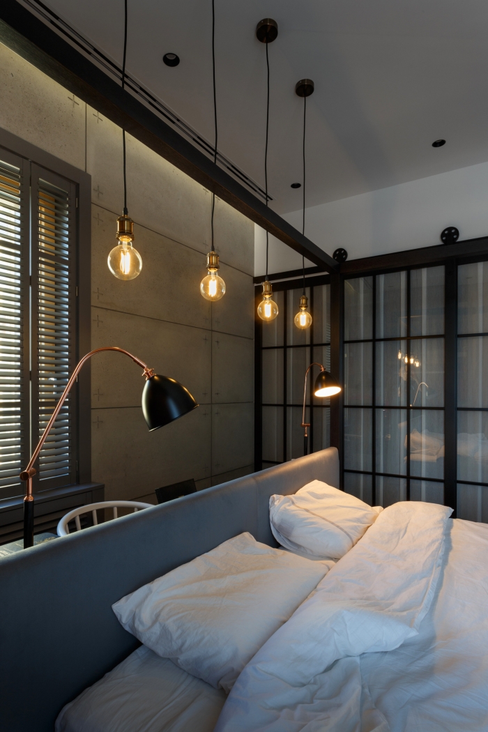 lamps over the bed