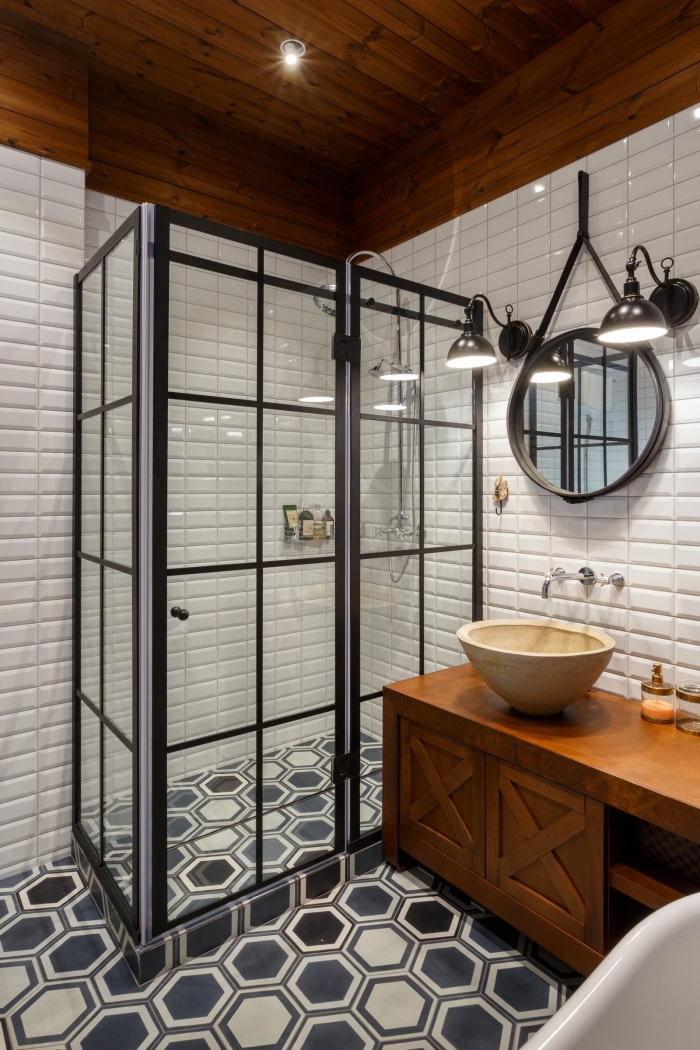 hexagon tiles bathroom