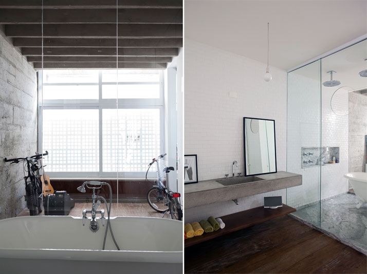 concrete in bathroom